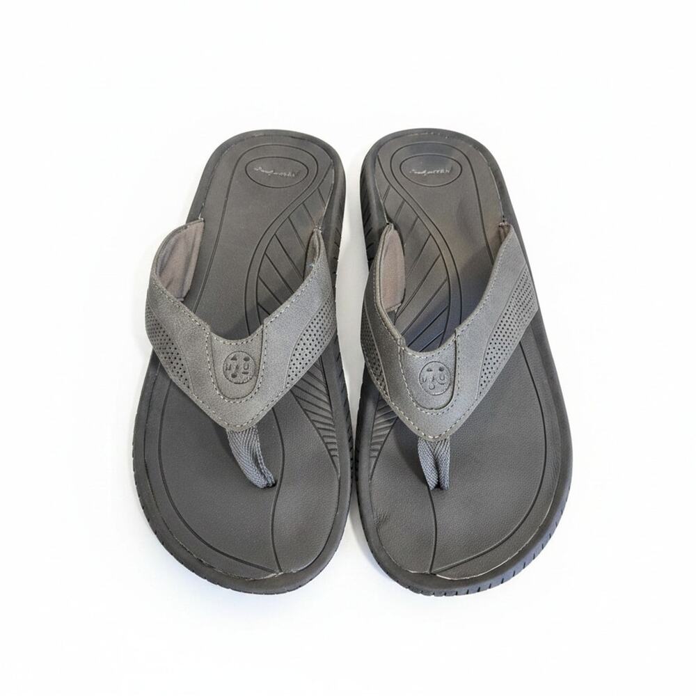 Maui & Sons Drifter Men's Sandals Flip Flop Charcoal Black Sandal Size 9